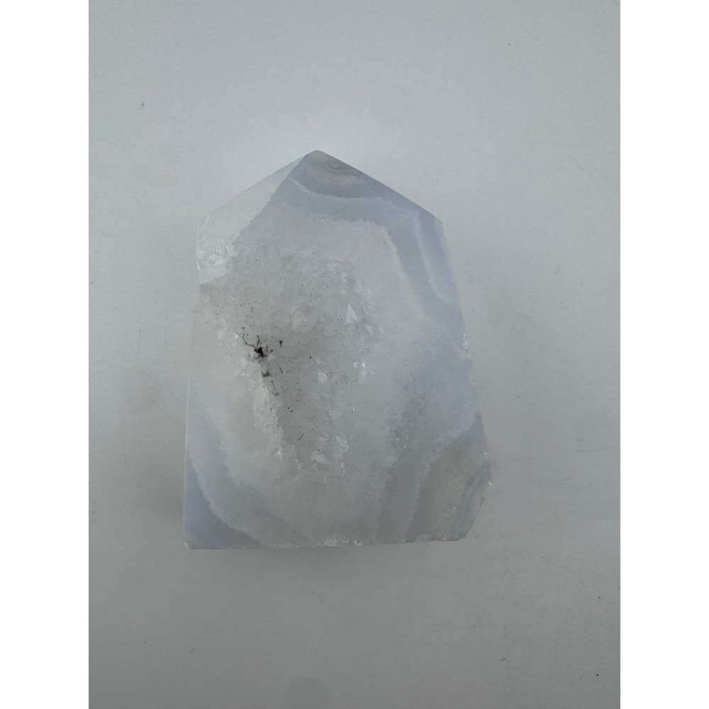 Blue Lace Agate Tower Druzy Crystal Point 2.26"